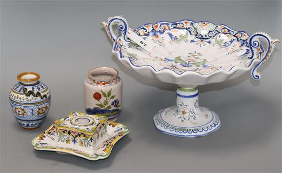 A quantity of mixed Faience ceramics